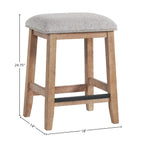 Intercon Highland Backless Bar Stool with Cushion Seat, Set of 2, Sandwash