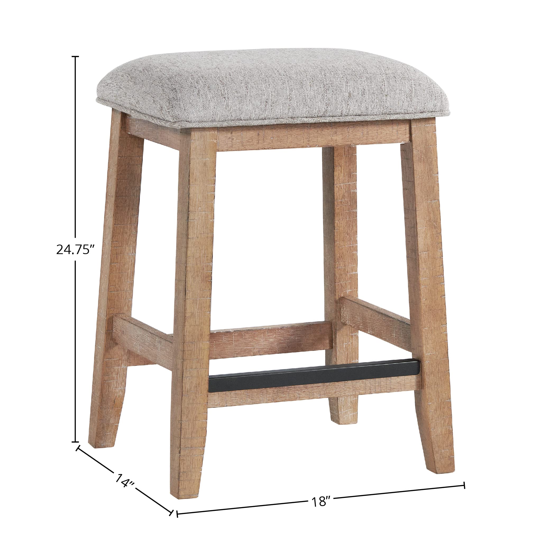 Intercon Highland Backless Bar Stool with Cushion Seat, Set of 2, Sandwash