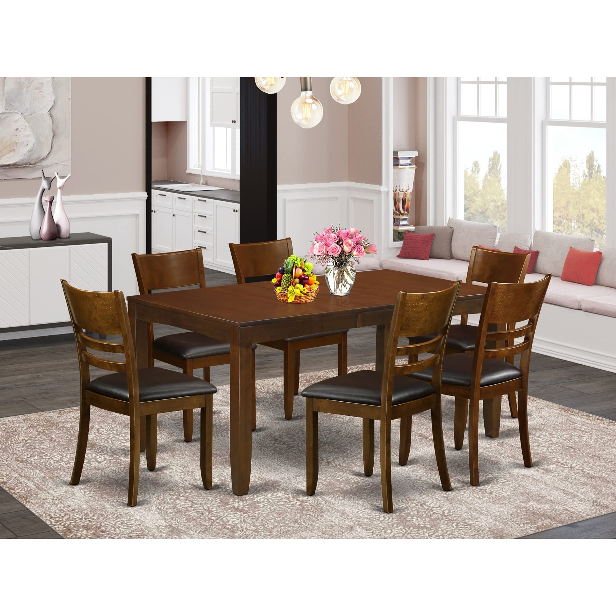 East West Furniture Lynfield 7 Piece Kitchen Set