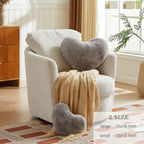 Easttree Heart Pillows, Light Grey Heart Shaped Pillows, Ultra Soft Extra-Large Fluffy Pillows, Love Throw Pillows Gifts, Women