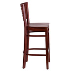 Flash Furniture Darby Series Slat Back Mahogany Wood Restaurant Barstool
