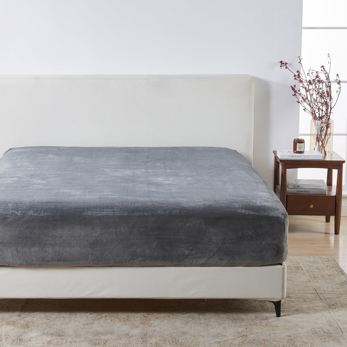 California King Size Fitted Sheet - Velvet Plush, Micro Fleece Bottom Sheet - 14' Deep Pocket, Non-Pilling, Lavish Velvet Micro