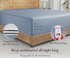 California Design Den 100% Organic Cotton Twin Fitted Sheet, Deep Pocket, Percale Cotton Fitted Sheet, Gots Certified, Lightweight, Snug-Fit, Crisp, 1 Pc Twin Fitted Sheet Only (Blue Hydrangea)