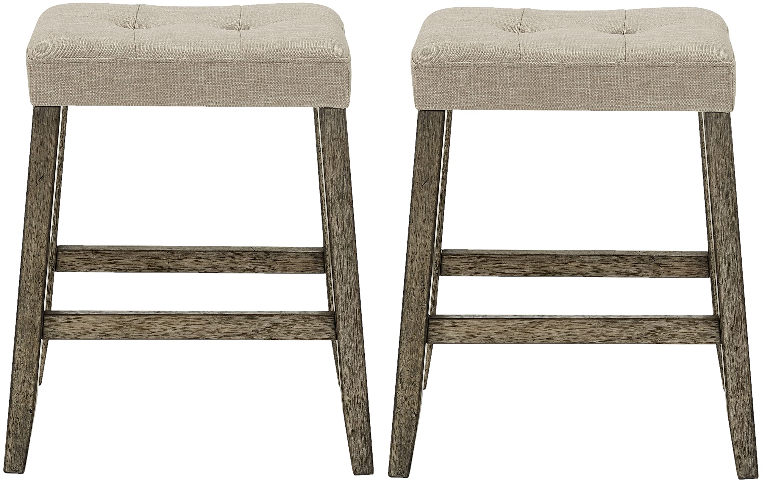 Progressive Furniture Township Upholstered Counter Stool Set of 2, 20&quot; W x 14&quot; D x 24&quot; H, Brown