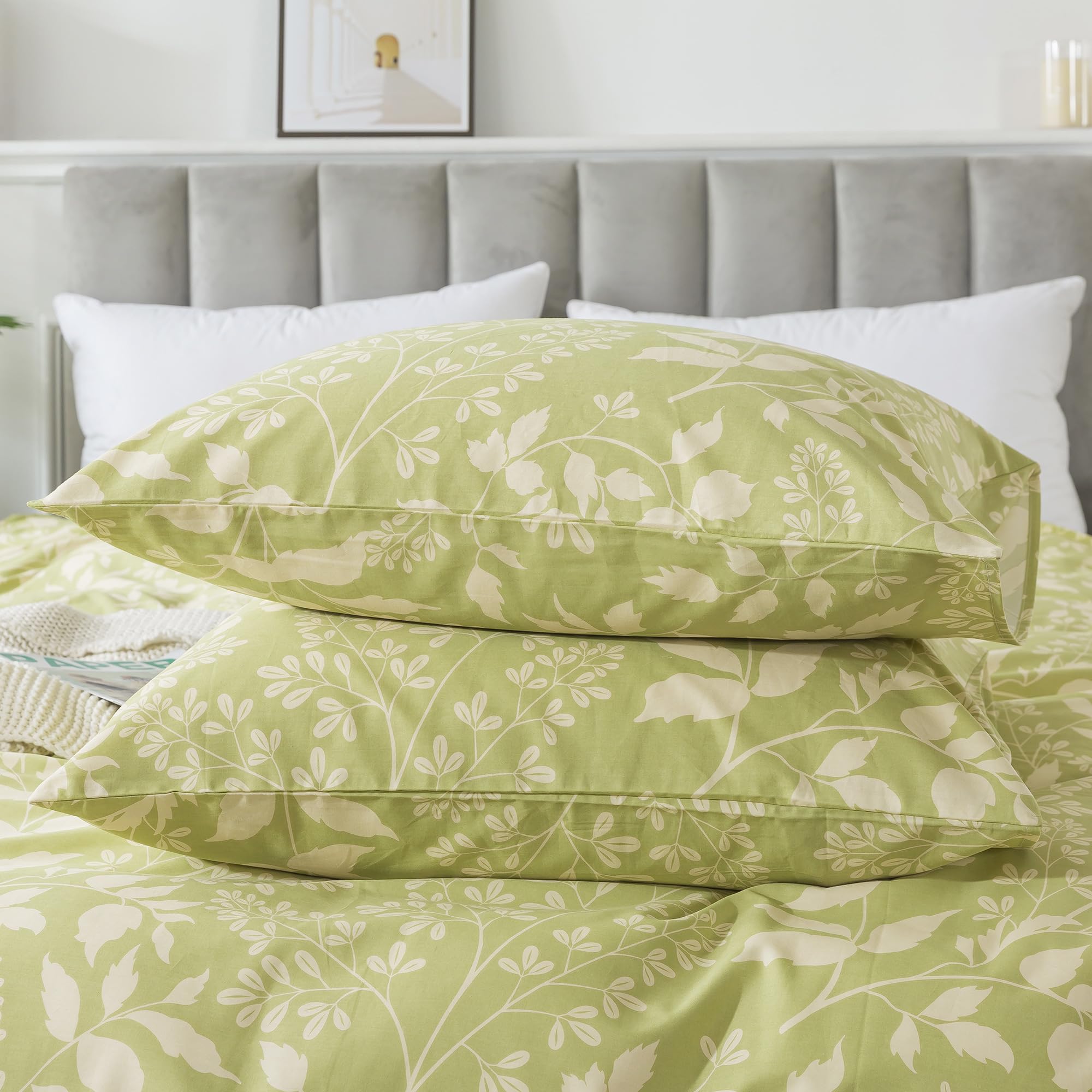 Honeilife Wildflower Duvet Cover King - 100% Cotton Comforter Cover Sets, 3-Pc Comfortable Floral Duvet Cover Sets, Soft & Breat