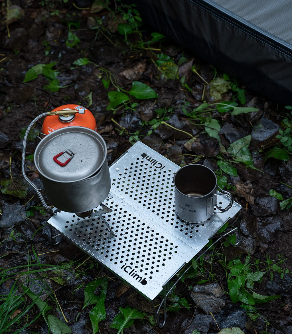 iClimb Mini Folding Camping Table Aluminum Silver