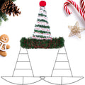 Hotop Hat Shaped Metal Wreath Form for Christmas Elf Hat Wreath Frame Pirate Ship Witch Hat Metal Frame for Xmas DIY Crafts Holi