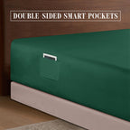 Elegant Comfort 1500 Premium Hotel Quality 18-24 Inches Deep - Extra Deep Pocket Single Fitted Sheet For High Mattress, Luxury And Softest, Smart Pocket - Wrinkle Free, Full, Hunter Green