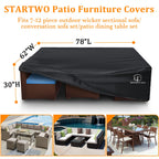 Startwo Patio Furniture Covers Waterproof, Anti-Uv Tear-Resistant Heavy Duty Outdoor Furniture Cover For Sectional Sofa, Patio Table Cover, 78'Lx62'Wx30'H, Black