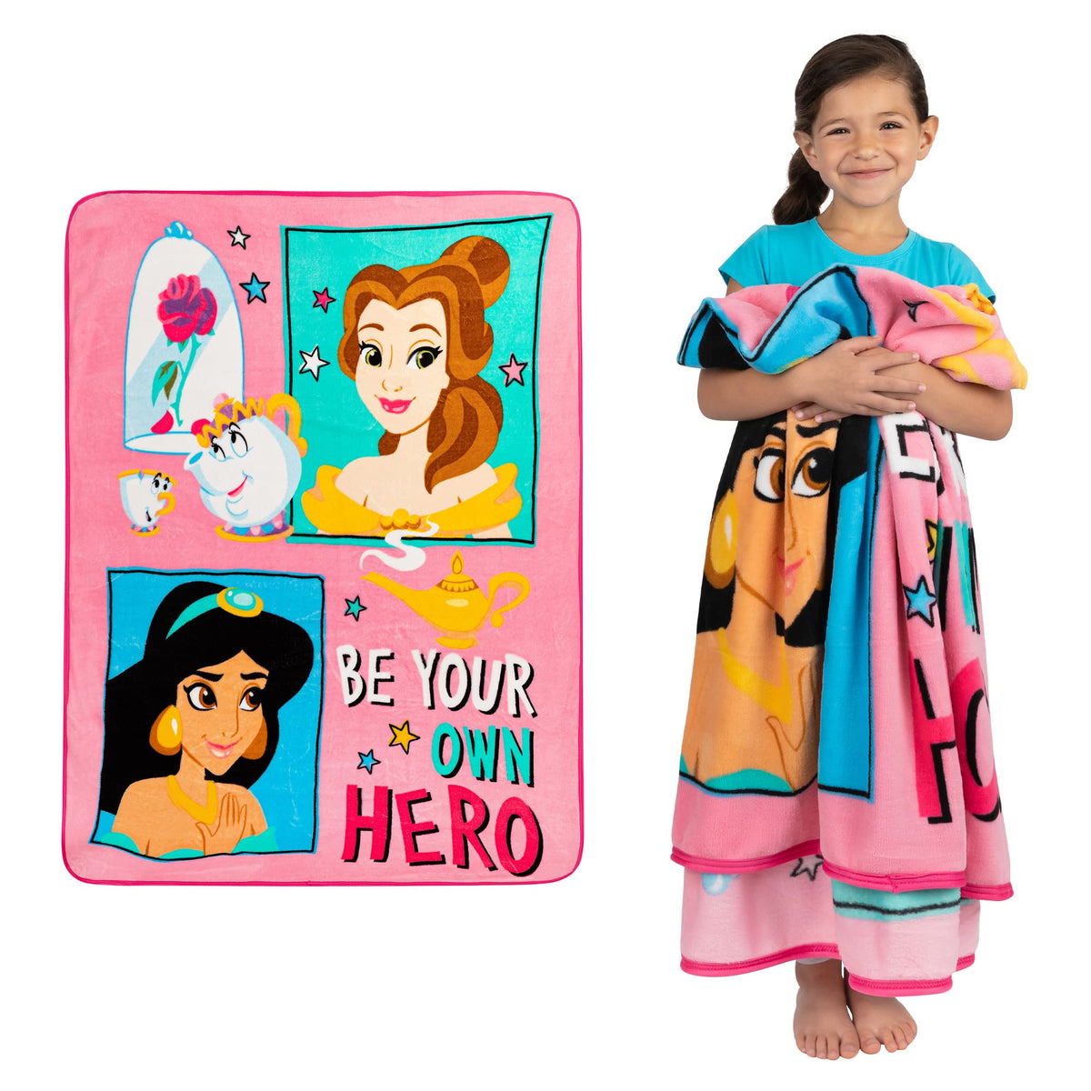Disney Princess Kids Bedding Super Soft Micro Raschel Throw, 46 In X 60 In, 'Official' Disney Product By Franco