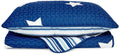 Lush Decor Star Quilt - Reversible 2 Piece Pattern Striped Bedding Set With Pillow Sham - Twin - Navy