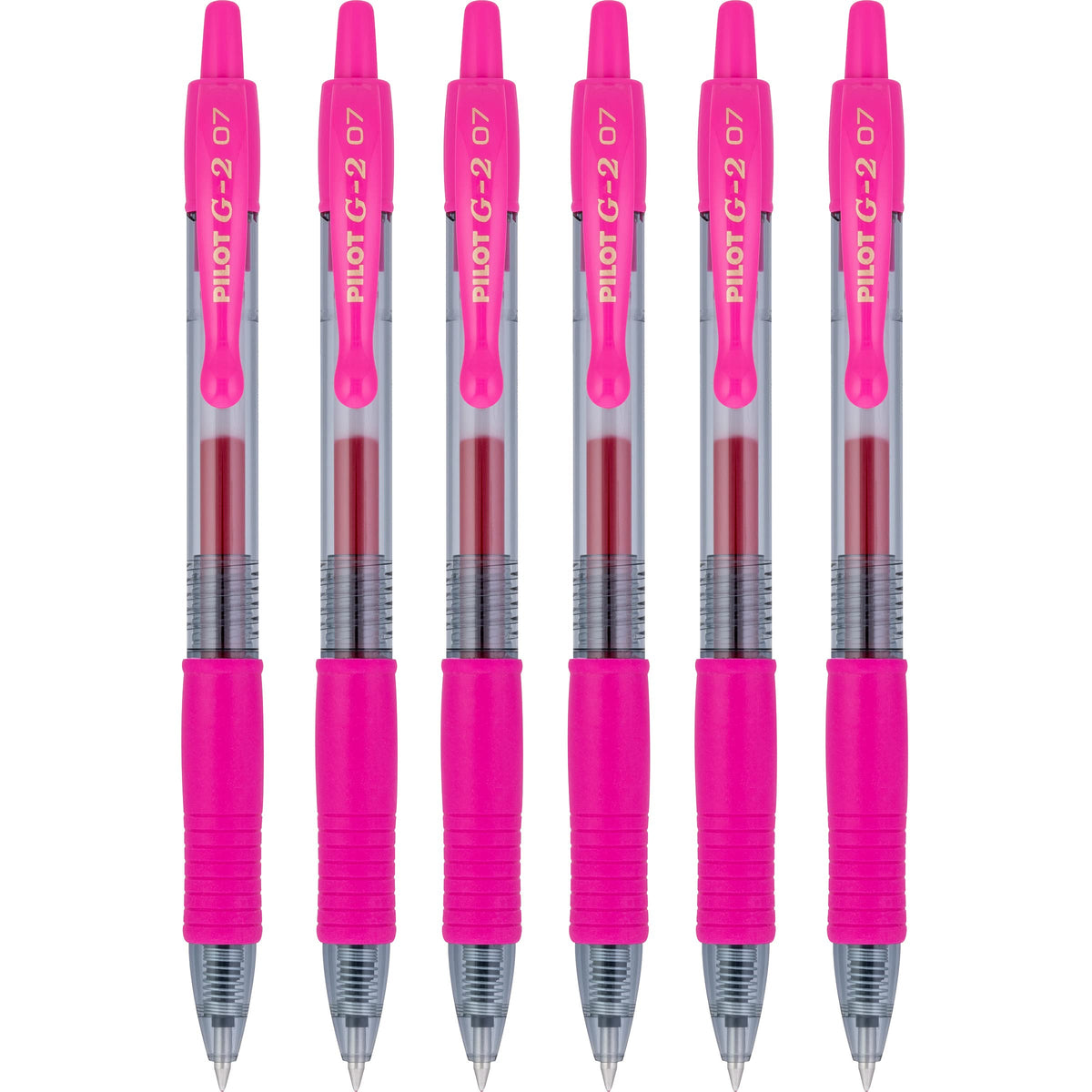 Pilot G2 Premium Refillable & Retractable Rolling Ball Gel Pens, 0.7Mm Fine Point, Pink, 6-Pack