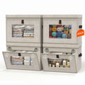 4 Pack Foldable Storage Bins with Lids, 15x10x10 Magnetic Front Open Closet Organizers, Stackable Fabric Cube Boxes for Baby Clo