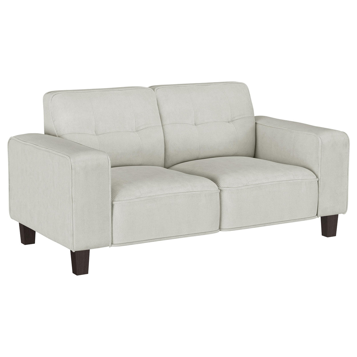 Coaster Home Furnishings Deerhurst Upholstered Track Arm Tufted Loveseat Greige