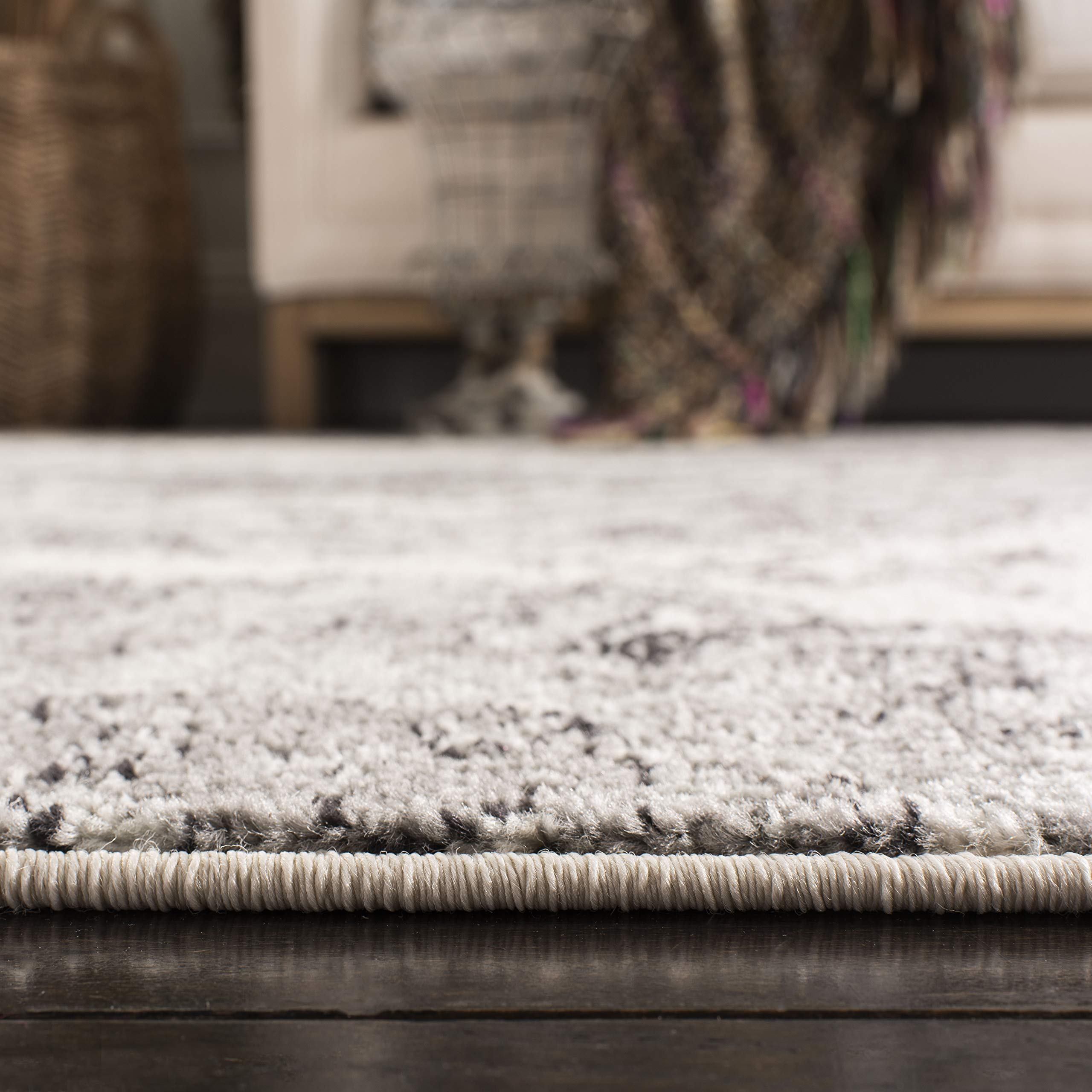 Safavieh Madison Collection Runner Rug - 2'3'' X 22', Cream & Silver, Boho Chic Glam Paisley Design, Non-Shedding & Easy Care, I