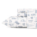 Nautica - Full Size Sheet Sets, Cotton Percale Bedding, Crisp & Cool, Coastal Home Decor (Whitewood Sail Blue, Full)