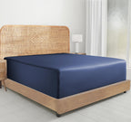 California Design Den 100% Organic Twin Fitted Only, Percale Cotton Fitted Sheet, Deep Pocket, Navy Blue Sheet Only, Gots Certified, Lightweight, Snug-Fit, 1 Pc Twin Cooling Fitted Sheets (Navy Blue)