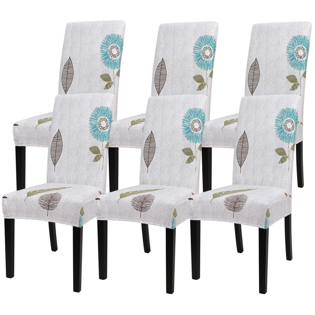 Searchi Printed Dining Room Chair Covers Set Of 6, Stretch Kitchen Chair Covers Washable Parsons Chair Slipcover Removable Dining Chair Protectors For Hotel,Ceremony(Autumn Leaves)
