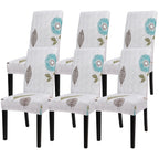 Searchi Printed Dining Room Chair Covers Set Of 6, Stretch Kitchen Chair Covers Washable Parsons Chair Slipcover Removable Dining Chair Protectors For Hotel,Ceremony(Autumn Leaves)
