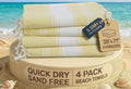 LANE LINEN Oversized Beach Towels 4 Pack - Pre-Washed, Extra Large, Quick Dry, No Sand, Pool Use, 39x71 - Yellow
