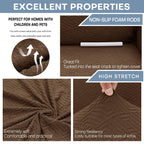 Znsayotx 1 Piece Jacquard Couch Covers For 2 Cushion Couch High Stretch Loveseat Slipcover For Pets Dogs Anti Slip Love Seat Sofa Slipcover Furniture Protector (Medium, New Pattern Coffee)