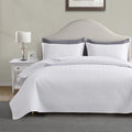 Maple&Stone Quilt Set Twin/Twin Xl, Lightweight White Bedspread Ultrasonic Chevron Pattern Light Coverlet For All Season Comfort