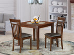 East West Furniture OXCA3-MAH-LC 3 Piece Dinette Set for Small Spaces Contains a Square Dining Table and 2 Faux Leather Dining Room Chairs, 36x36 Inch, Mahogany