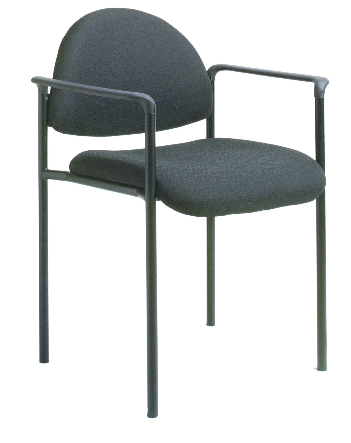 Boss Office Products Dimond Fabric Stacking Chair With Arms In Black