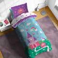 Sunny Side Up Magic Castle Twin Comforter Set - 5 Piece Kids Bedding Includes Comforter, Sheets & Pillow Cover - Super Soft Micr
