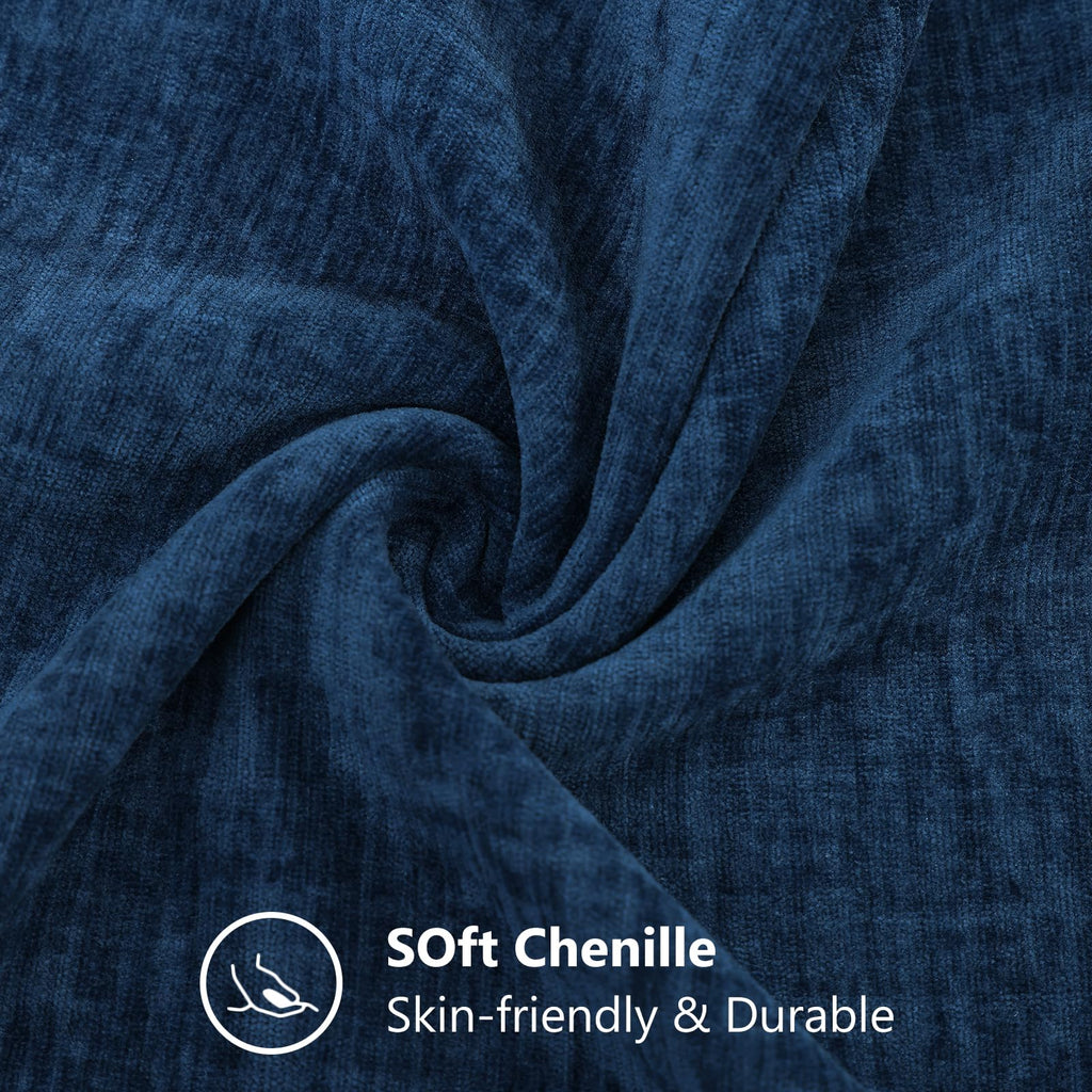 Decoruhome Couch Throw Pillow Covers 20X20 Set Of 2, Decorative Soft Chenille Solid Dyed Pillow Covers For Sofa Bed Living Room,Poseidon