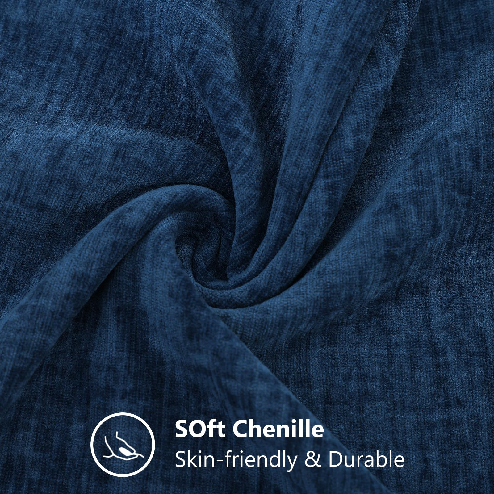 Decoruhome Couch Throw Pillow Covers 20X20 Set Of 2, Decorative Soft Chenille Solid Dyed Pillow Covers For Sofa Bed Living Room,Poseidon