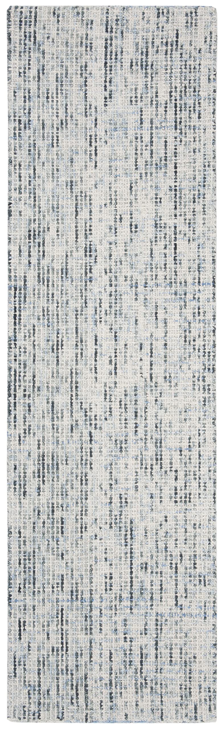 Safavieh Abstract Collection Runner Rug - 2'3'' X 14', Blue & Charcoal, Handmade Wool, Ideal For High Traffic Areas In Living Ro