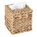 Sumnacon Tissue Box Cover Water Hyacinth Tissue Box Sqaure Tissue Holder Woven Tissue Cover Wicker Cube Tissue Box Holder for Ba
