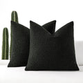 Romandeco Boucle Decorative Throw Pillow Covers For Couch Set Of 2, 20X20 Inches, Black