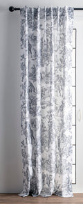 Maison D' Hermine 100% Cotton Curtain - 50'X84' Paloma Grey (White Background) Decorative Curtain - Aesthetic Curtains For Far