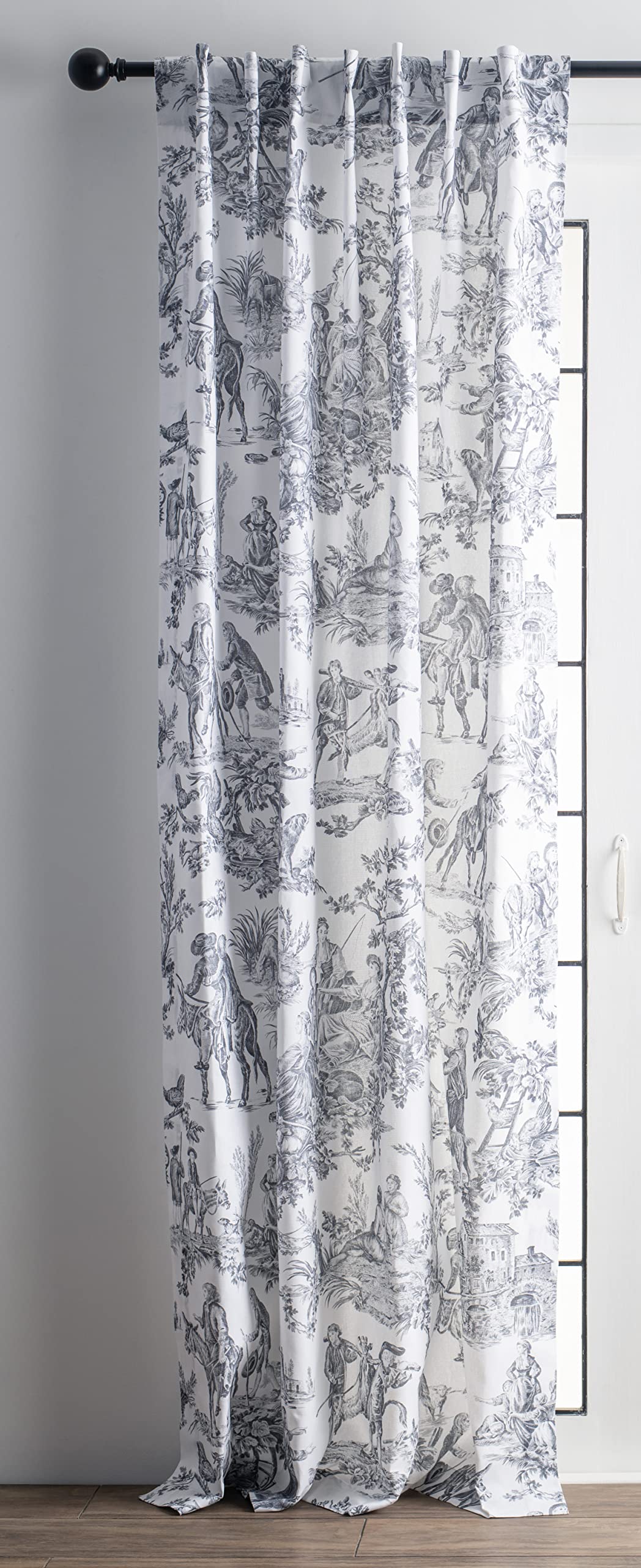 Maison D' Hermine 100% Cotton Curtain - 50'X84' Paloma Grey (White Background) Decorative Curtain - Aesthetic Curtains For Far