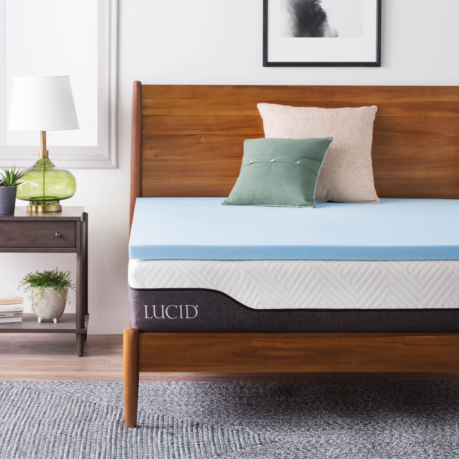 Lucid 2 Inch Mattress Topper King - Gel Infused Memory Foam - Memory Foam Mattress Topper King - Ventilated Design - CertiPur Ce