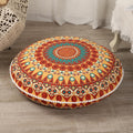 Lovmoc 32 Inches Meditation Floor Cushion For Adults, Round Large Thick Floor Pillow, Memory Foam Filling, Orange