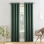 Sun Zero Barrow 2-Pack Energy Saving Grommet Curtain Panel Pair, 54'' x 54, Everglade Green