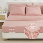 Litanika Comforter Queen Size Set Blush Pink - 7 Pieces Bed In A Bag Queen Beddding Comforter Sets, Plain Lightweight Bed Set Wi
