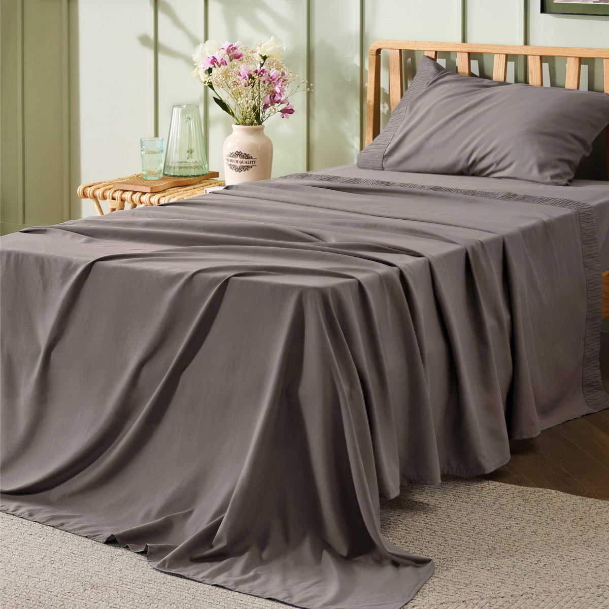 Bedsure Twin Xl Sheets Dorm Bedding - Soft Extra Long Twin Bed Sheets, 3 Pieces Hotel Luxury Taupe Sheets Twin Xl, Easy Care Mic