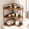 Bacohay 3Tier Corner Bathroom Counter Organizer, Solid Wood Corner Shelf