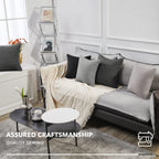 Deconovo Soft Cushion Covers Pillow Covers Faux Linen Pillow Covers With Invisible Zipper For Sofa 18X18 Inch Grey 4 Pcs Case On