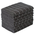 Microfiber Dish Towels - Soft, Super Absorbent and Lint Free Kitchen Towels - 8 Pack (Lattice Designed Black Colors) - 26 x 18 I