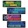 YLOLUL 4 Pcs Boy Bathroom Decor Neon Gaming Decor Teen Bathroom Decor Bathroom Gaming Wall Art Room Accessories for Teen Boys Ki