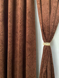 SB INDIA Embossed Velvet Room Darkening Curtain for Window 5 feet Long, Brown Color, Pack of 1