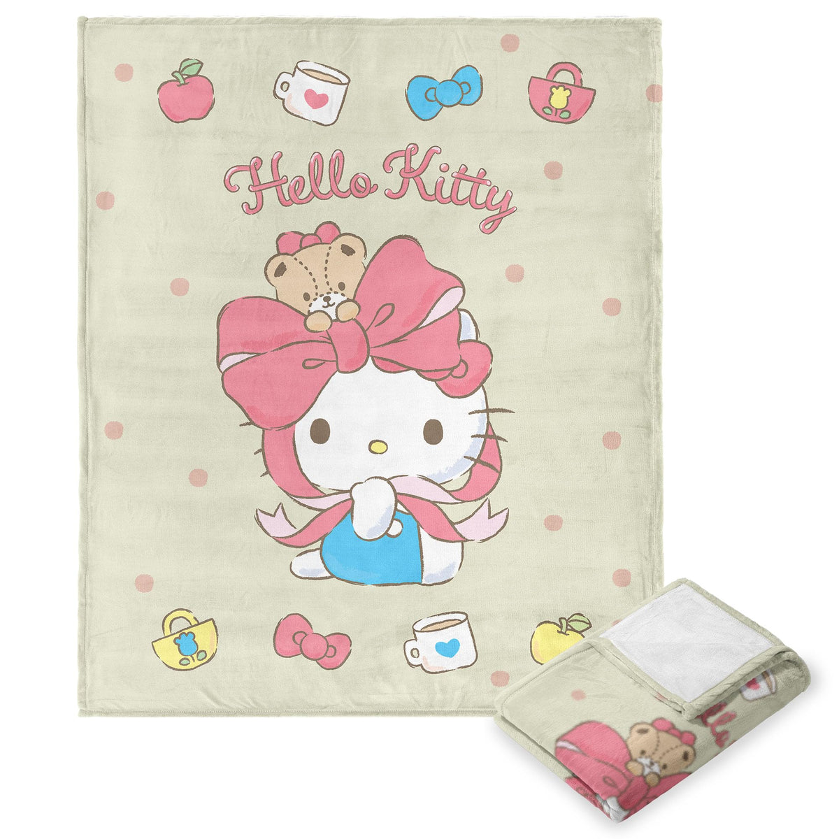 Northwest Hello Kitty Silk Touch Throw Blanket, 40' X 50', Charms N Rainbows