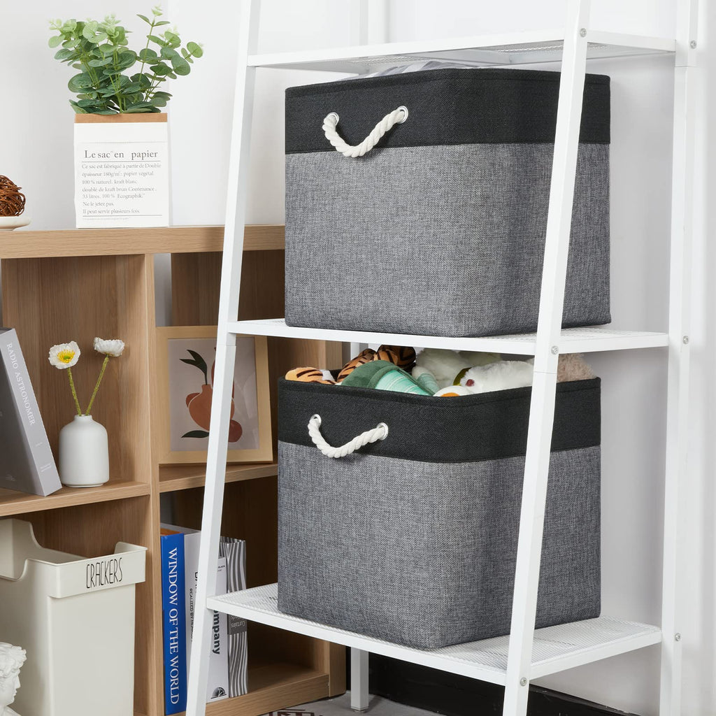 Temary Baskets 4 Pack Fabric Storage Cube Storage Baskets 13X13X13 Storage Cube Bins For Shelves With Handles, Basket For Organi