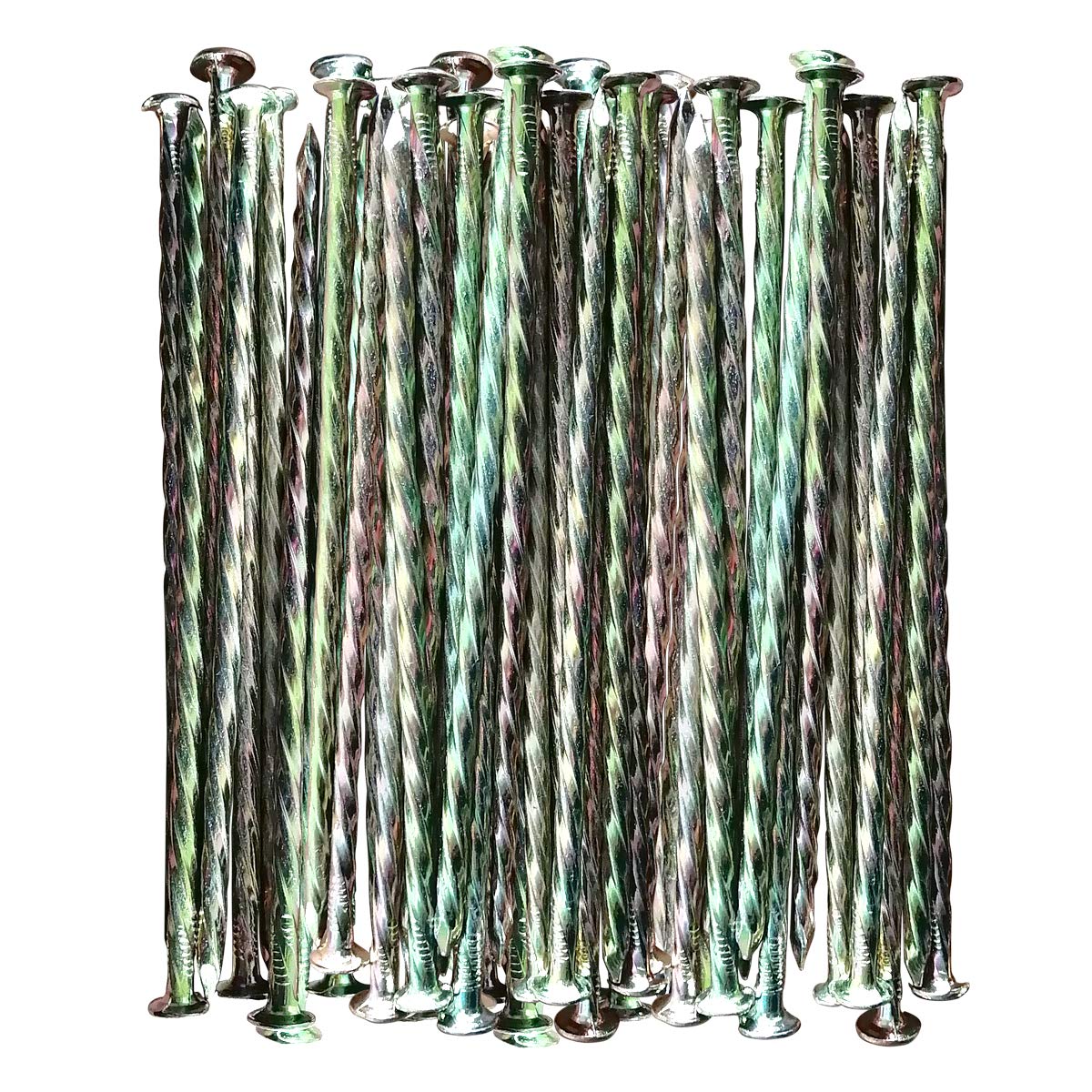 Maombo Artificial Turf Stakes Galvanized Metal Spiral Landscape Spikes For Fake Landscaping Grass, 35 Count, Outdoor, Heavy-Duty
