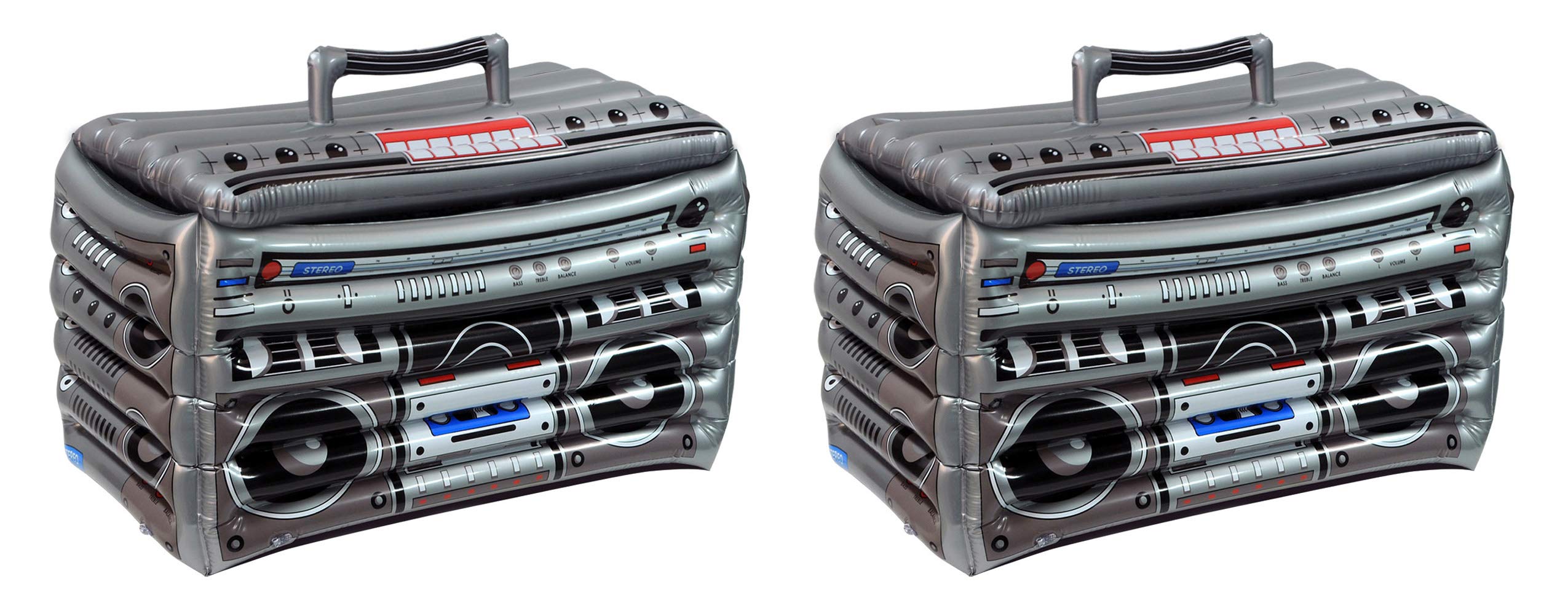 Beistle Inflatable Boom Box Coolers, 2 Pack, 16    x 24   , Each Holds Approx. 48 12 oz. Cans - 80's Party Decorations, Inflatab
